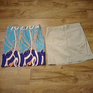 Two amazing skirts (khaki and printed)